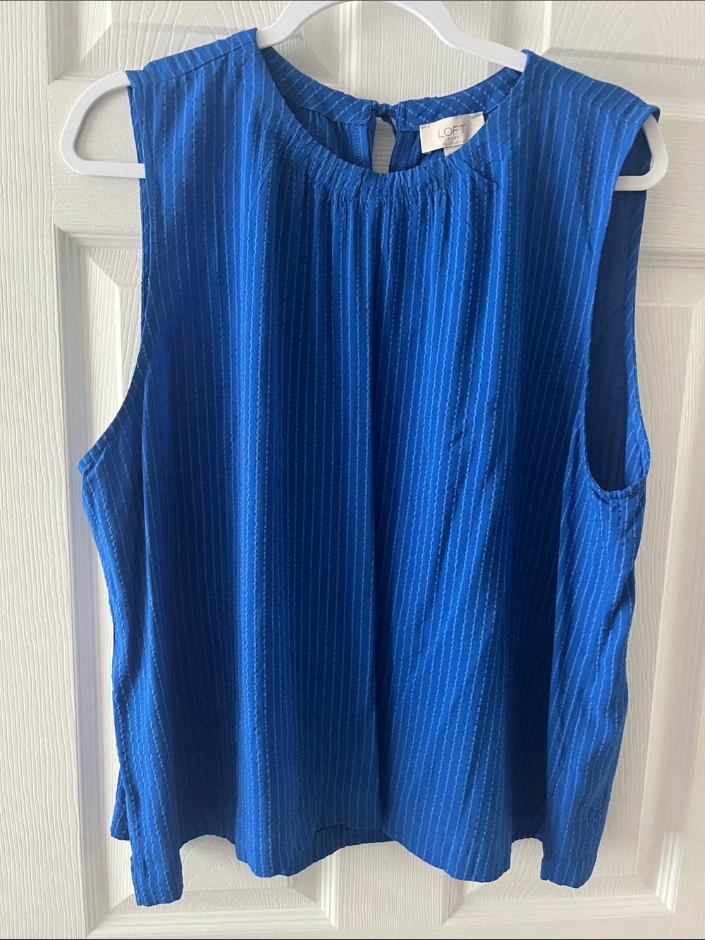LOFT Royal Blue Pinstripe Sleeveless Top